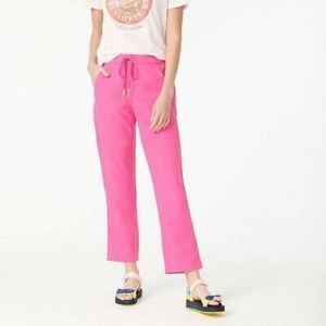 JCrew Tie-Waist Seaside Linen Blend Pants